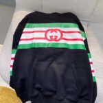 Gucci Men Interlocking G Print Sweatshirt Washed Black Light Felted Cotton Jersey - Imagen 3