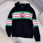 Gucci Men Interlocking G Print Sweatshirt Washed Black Light Felted Cotton Jersey - Imagen 2