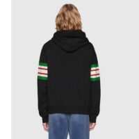 Gucci Men Interlocking G Print Sweatshirt Washed Black Light Felted Cotton Jersey (12)