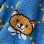 Gucci Men KAI x Gucci GG Jacquard Jumper Dark Blue Teddy Bear Wool Cotton Blend Crewneck - Image 4