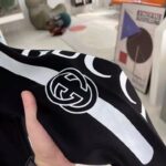 Gucci Women Logo Print Hooded Sweatshirt Black Heavy Felted Organic Cotton Jersey – Image 5