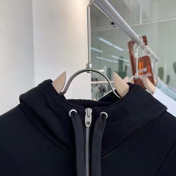 Gucci Men Logo Print Hooded Sweatshirt Black Heavy Felted Organic Cotton Jersey (7)