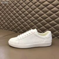 Gucci Unisex Ace GG Embossed Sneaker White GG Embossed Leather Rubber Sole (7)
