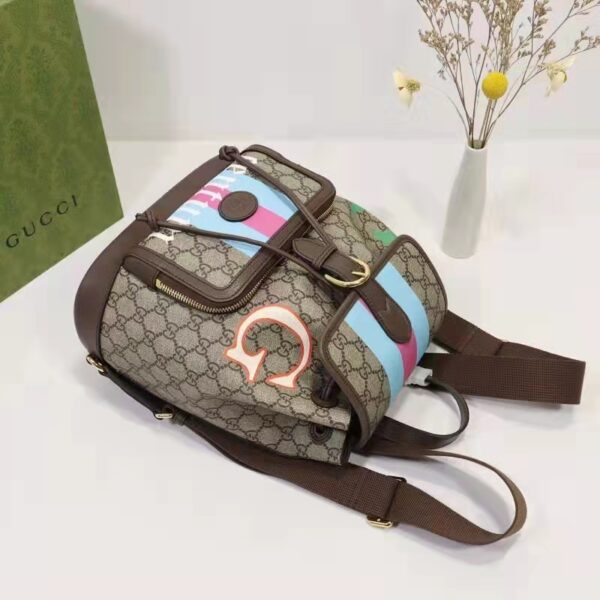 Gucci Unisex Backpack with Interlocking G Beige Centum Stars G GG Supreme Canvas (1)