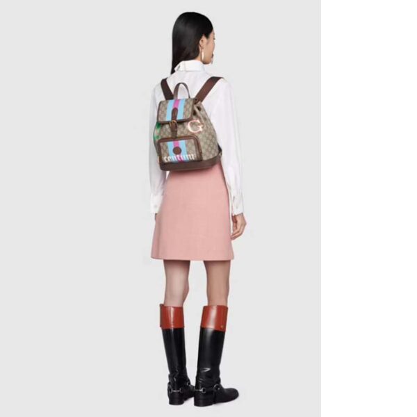 Gucci Unisex Backpack with Interlocking G Beige Centum Stars G GG Supreme Canvas (4)