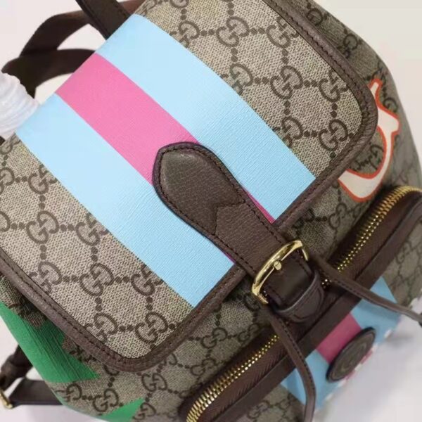 Gucci Unisex Backpack with Interlocking G Beige Centum Stars G GG Supreme Canvas (6)