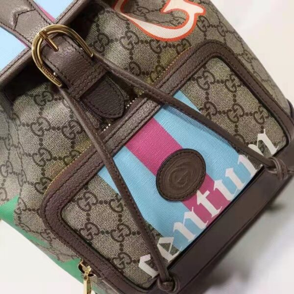 Gucci Unisex Backpack with Interlocking G Beige Centum Stars G GG Supreme Canvas (8)