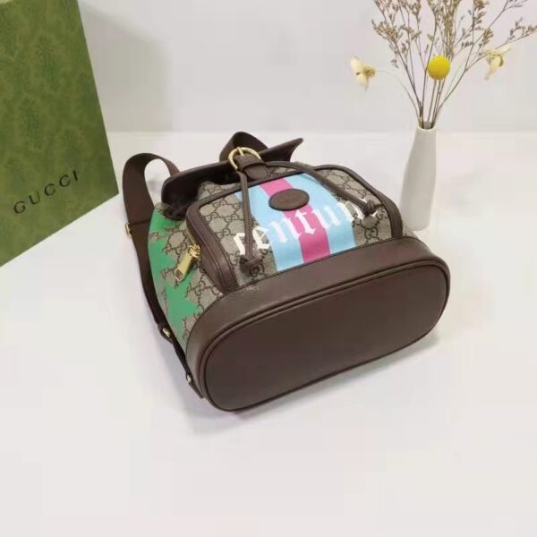 Gucci Unisex Backpack with Interlocking G Beige Centum Stars G GG Supreme Canvas (9)