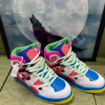 Gucci Unisex GG Gucci Basket Sneaker Pink Demetra Rubber Interlocking Grey Mesh – Bild 2