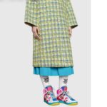 Gucci Unisex GG Gucci Basket Sneaker Pink Demetra Rubber Interlocking Grey Mesh – Bild 11