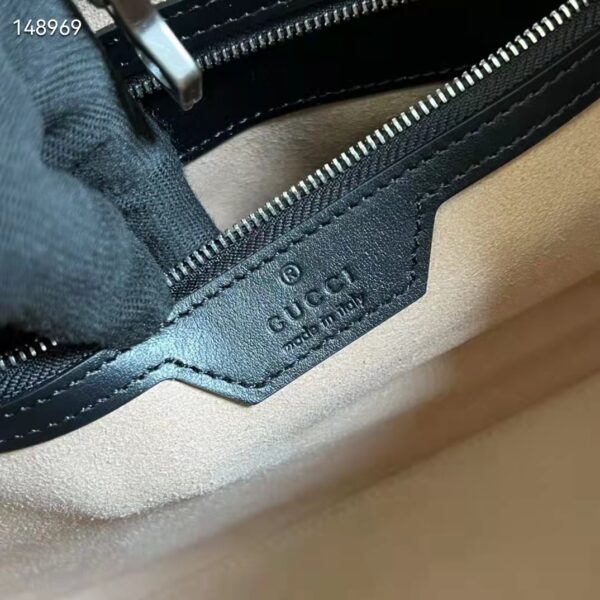 Gucci Unisex GG Marmont Medium Tote Bag Black Matelassé Leather Double G (5)