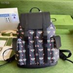Gucci Unisex Gucci Bestiary Backpack Bag Bees Black GG Supreme Canvas - immagine 2