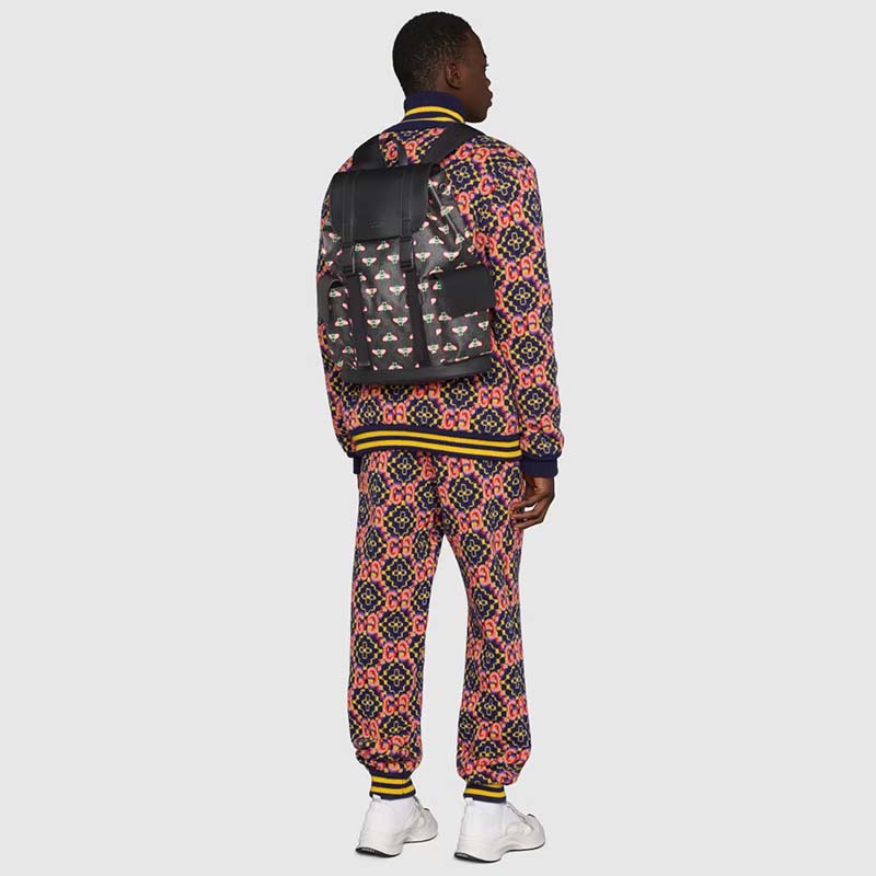 Gucci Unisex Gucci Bestiary Backpack Bag Bees Black GG Supreme Canvas