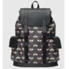 Gucci Unisex Gucci Bestiary Backpack Bag Bees Black GG Supreme Canvas
