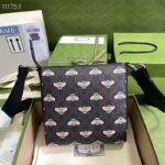Gucci Unisex Gucci Bestiary Messenger Bag Bees Black GG Supreme Canvas - Imagen 3