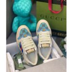 Gucci Unisex Screener Sneaker Crystals Brown Blue GG Canvas 3.6 cm Heel - Imagen 4