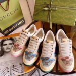 Gucci Unisex Screener Sneaker Crystals Brown Blue GG Canvas 3.6 cm Heel - Imagen 12