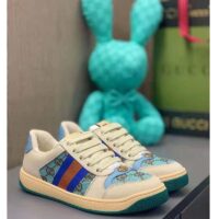 Gucci Unisex Screener Sneaker Crystals Brown Blue GG Canvas 3.6 cm Heel (7)