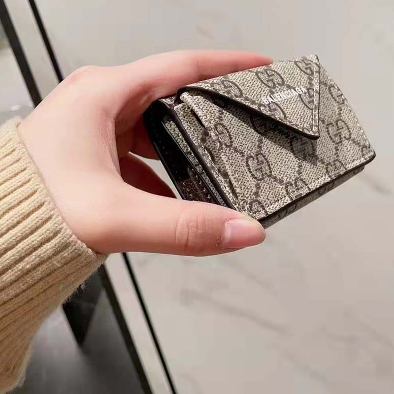 Gucci x Balenciaga The Hacker Project Papier Mini Wallet Beige/Ebony
