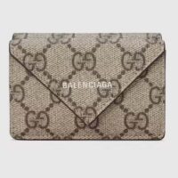 Gucci Unisex The Hacker Project Papier Mini Wallet Beige GG Balenciaga Print (10)