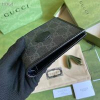 Gucci Unisex Wallet Interlocking G Black GG Supreme Canvas Leather