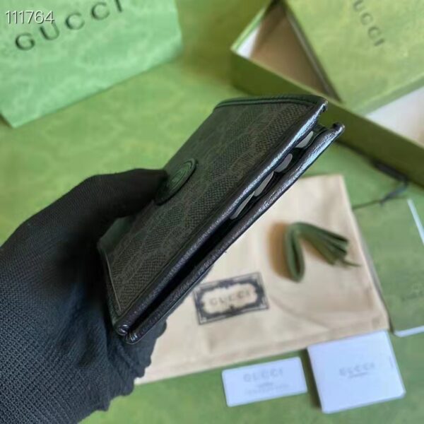 Gucci Unisex Wallet Interlocking G Black GG Supreme Canvas Leather (3)