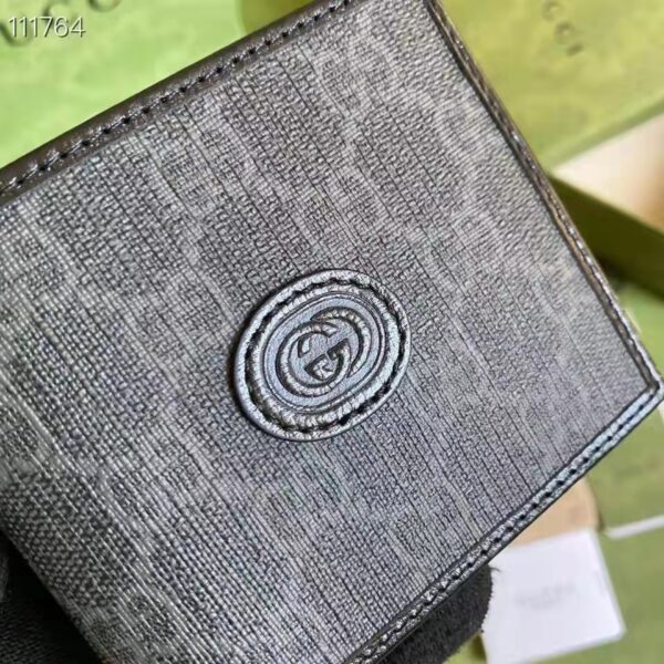 Gucci Unisex Wallet Interlocking G Black GG Supreme Canvas Leather (4)