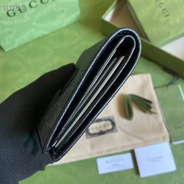 Gucci Unisex Wallet Interlocking G Black GG Supreme Canvas Leather (6)