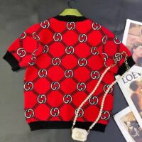 Gucci Women GG Reversible Interlocking G Wool Sweater Crewneck Short Sleeves (6)