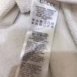 Gucci Men GG Tiger Hooded Sweatshirt Ivory Felted Cotton Jersey Fixed Hood - Imagen 10