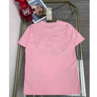 Gucci Women GG Tiger Interlocking G T-Shirt Pink Cotton Jersey Flower Crewneck Oversize Fit (3)