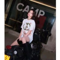 Gucci Women GG Tiger Interlocking G T-Shirt White Cotton Jersey Flower Crewneck Oversize Fit