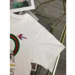 Gucci Women GG Tiger Interlocking G T-Shirt White Cotton Jersey Flower Crewneck Oversize Fit – Bild 9