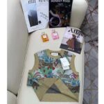 Gucci Women GG Tiger Jacquard Vest Gold Green Tiger Flower Extra Fine Lurex Crewneck – Bild 4