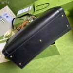 Gucci Women Gucci Diana Medium Tote Bag Double G Black Leather Bamboo Handles - immagine 5