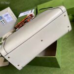 Gucci Women Gucci Diana Medium Tote Bag Double G White Leather Bamboo Handles - Image 5