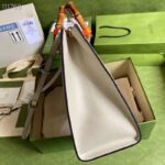 Gucci Women Gucci Diana Medium Tote Bag Double G White Leather Bamboo Handles - Image 4