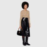 Gucci Women Lamé GG Jacquard Cardigan Camel Beige Fine Cotton - Image 8