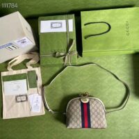 Gucci Women Ophidia GG Small Shoulder Bag Beige GG Supreme Canvas (8)