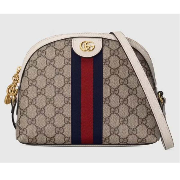 Gucci Women Ophidia GG Small Shoulder Bag Beige GG Supreme Canvas (8)