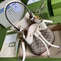 Gucci Women Ophidia Mini GG Bucket Bag Beige Ebony GG Supreme Canvas (9)