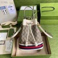 Gucci Women Ophidia Mini GG Bucket Bag Beige Ebony GG Supreme Canvas (9)