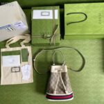 Gucci Women Ophidia Mini GG Bucket Bag Beige Ebony GG Supreme Canvas - Image 5