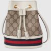Gucci Women Ophidia Mini GG Bucket Bag Beige Ebony GG Supreme Canvas