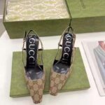 Gucci Women's GG Slingback Pump Beige Ebony Original GG Canvas 7.5 cm Heel - Imagen 4