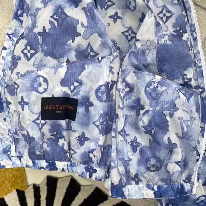 Louis Vuitton LV Women Blue Watercolor Windbreaker 100% Polyamide