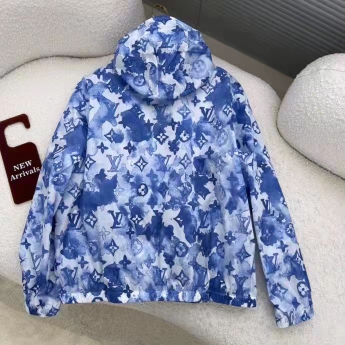 Louis Vuitton LV Women Blue Watercolor Windbreaker 100% Polyamide