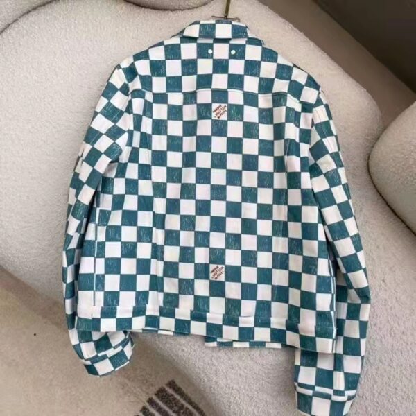 Louis Vuitton LV Men Damier Denim Trunker Jacket Ocean Cotton Regular Fit (10)