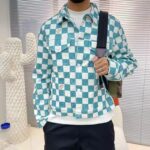 Louis Vuitton LV Men Damier Denim Trunker Jacket Ocean Cotton Regular Fit – Image 14