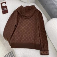 Louis Vuitton LV Men Monogram Hoodie Wool Polyester Brown Slightly Loose Fit (11)